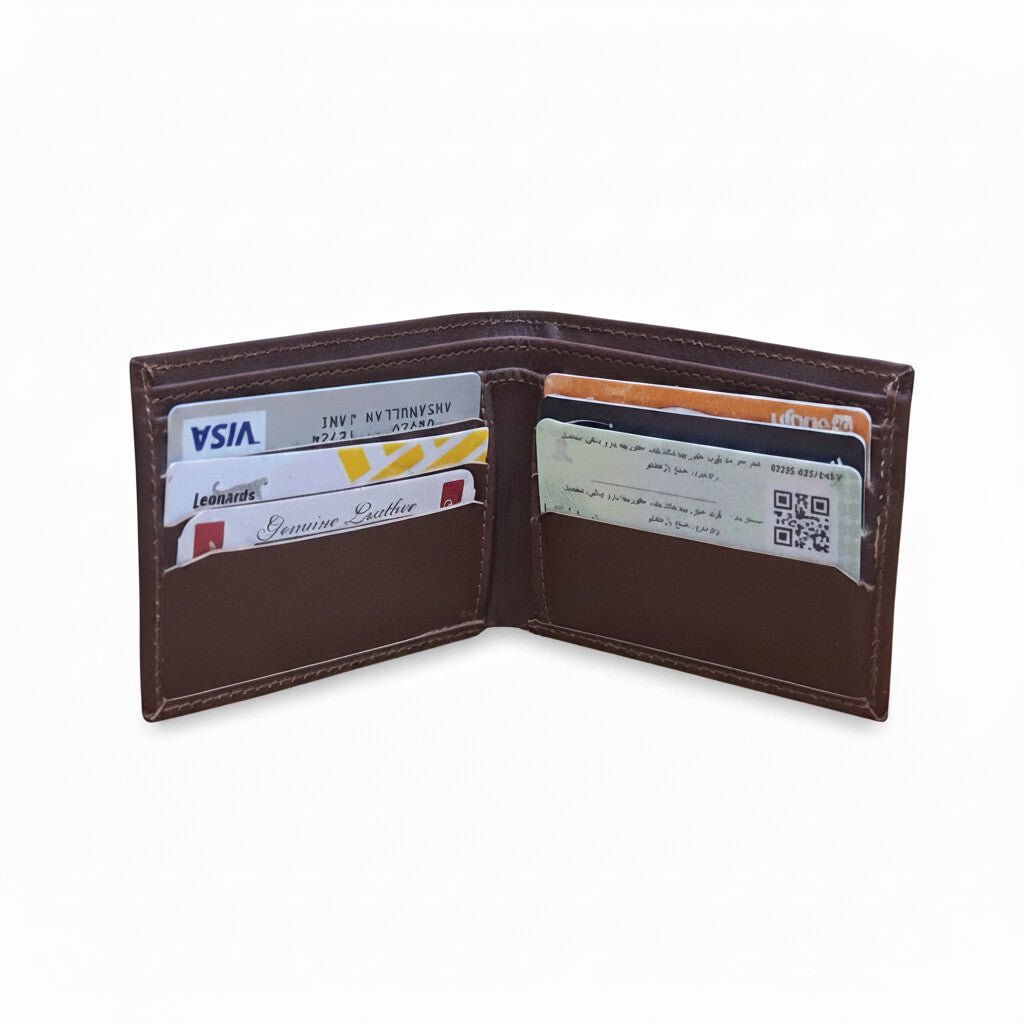 Bifold Genuine Cow Leather Smart Wallet - SSHOQ