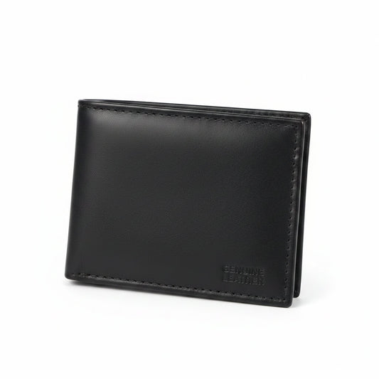 Bifold Genuine Cow Leather Smart Wallet - SSHOQ