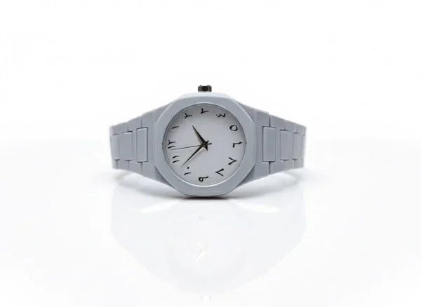 Gray watch on a white background