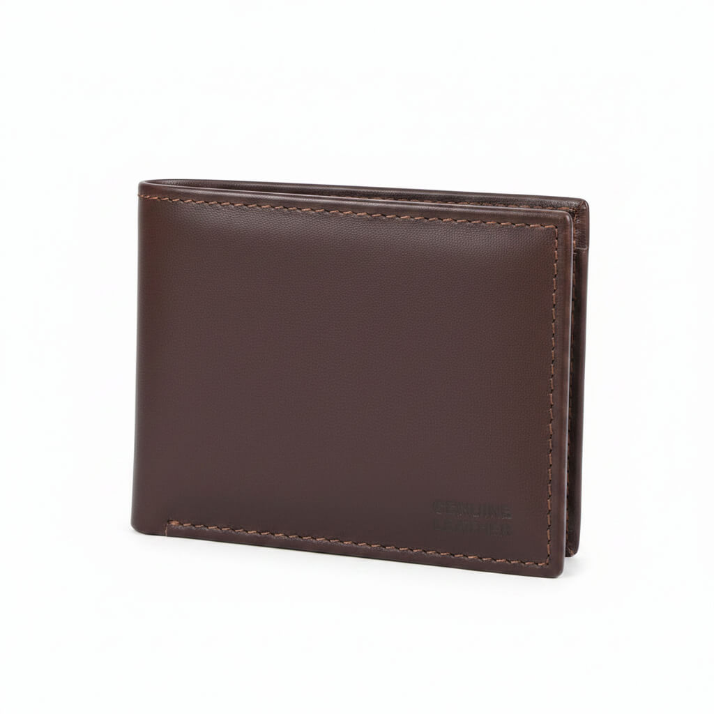 Bifold Genuine Cow Leather Smart Wallet - SSHOQ