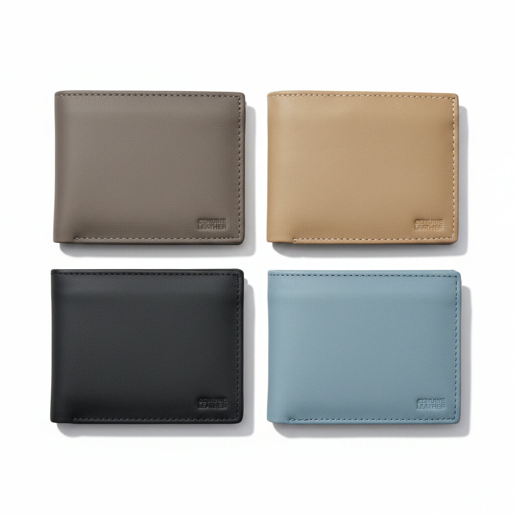 bifold Genuine cow Leather Wallet - SSHOQ