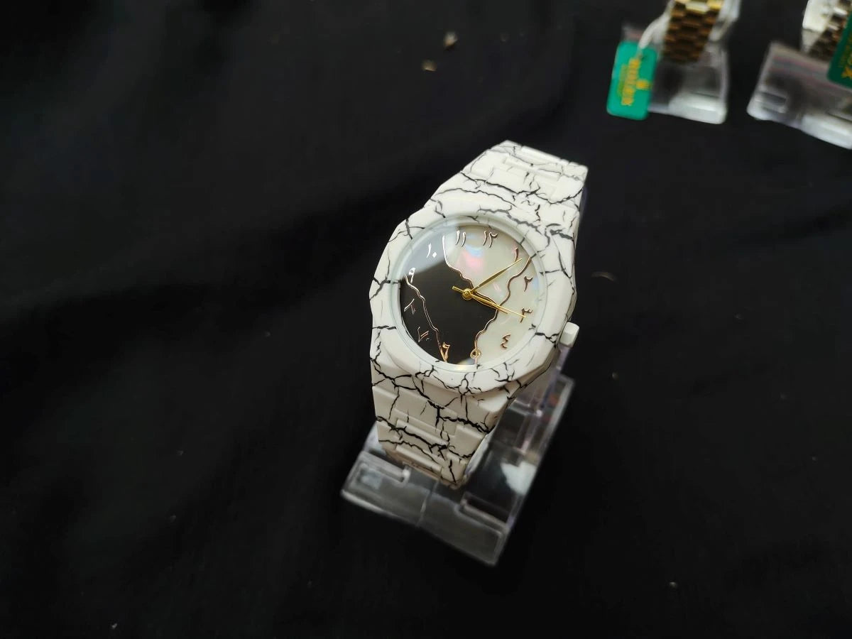 Watch with a unique design on a black background