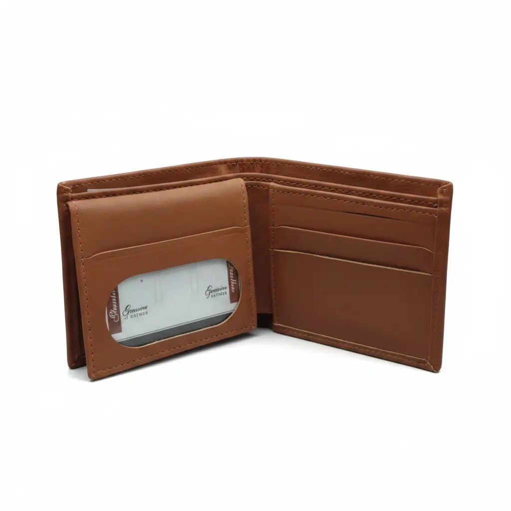 bifold Genuine cow Leather Wallet - SSHOQ