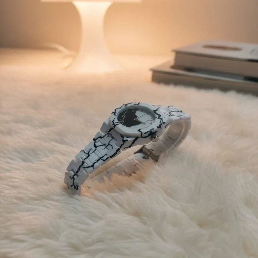 Watch with a unique design on a soft surface